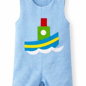 Blue Gingham Boat Romper